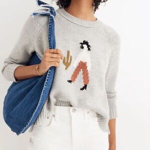 Madewell El Rancho Women’s Light Gray Knit Sweater XXS